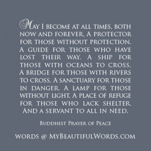 Buddhist Prayer of Peace...