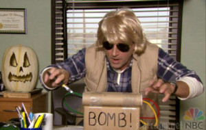Michael Scott as MacGruber of The Office's Halloween costume constest ...
