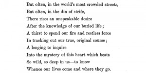 matthew arnold the buried life life desire knowledge longing