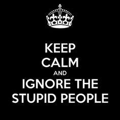 Keep calm and ignore the stupid people Quote