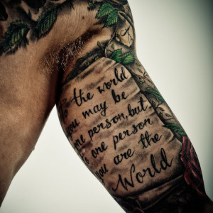 Cool Arm Quote Tattoo Design