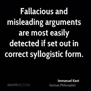 Fallacious and misleading arguments are most easily detected if set ...