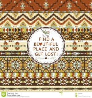 Hipster seamless aztec pattern with geometric elements and quotes ...