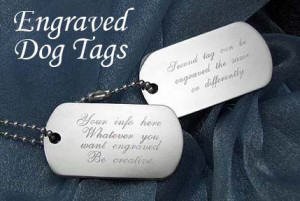 Engraved Sterling Silver Dog tags