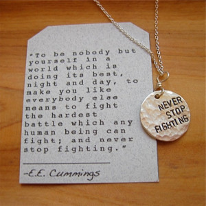 Never Stop Fighting Word Quote