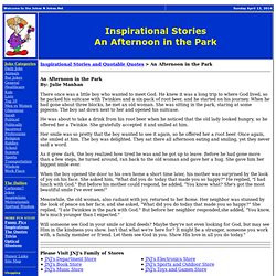 Inspirational Stories - An Afternoon in the Park