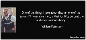 things I love about theater, one of the reasons I'll never give it up ...