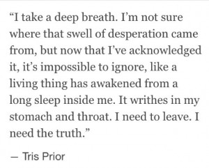 From the iBooks free Allegiant sample. Tris Prior, chapter eight