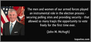 ... security - that allowed so many Iraqis the opportunity to vote freely