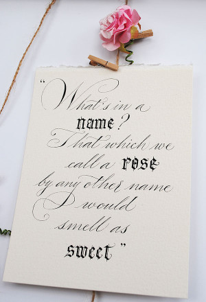 Romantic calligraphy quotes and wedding signs