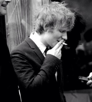 Ed Sheeran in a Suit Smoking
