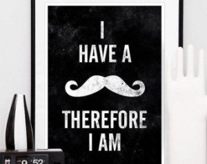 Mustache quote print typography po ster A3 ...