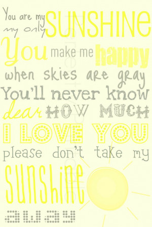 You Are My Sunshine Quotes You are my sunshine printable