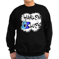 Harlem Blues logo with guitar on Sweatshirt (dark) for