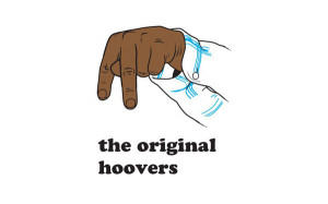 The classic Hoover Crip sign has two finger pointed downwards, with ...