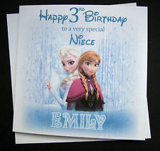 ... Personalised Frozen Glittery 2nd 3rd 4th 5th 6th 7th 8th Birthday Card