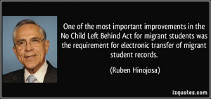 improvements in the No Child Left Behind Act for migrant students ...