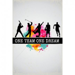 Wallstick One Team One Dream Poster cum Sticker