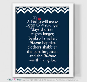 Nautical Nursery Wall Decor Quote A baby will make Love stonger- Red ...