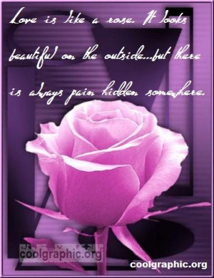 Love Is Like A Rose - Beautiful Rose Quote Graphic