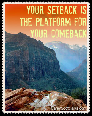 ... setback is the platform for your comeback. #quote #overcomer #faith