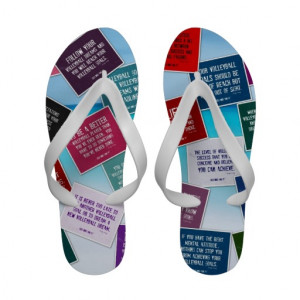 Volleyball Quotes Flip Flops in Colors