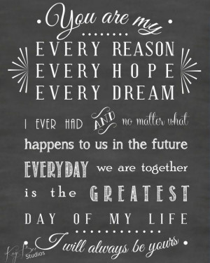 Notebook Movie Quote Always be Yours Chalk Typography Print by KayBee ...