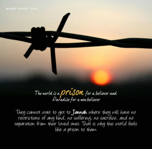 Allah (sal Allahu alaihi wasallam) said: “The world is a prison ...
