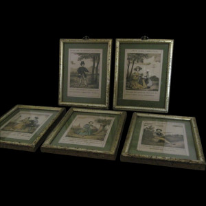 Charming 19th Century Prints-Gilt Frames - 