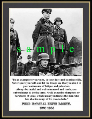 Details about FIELD MARSHAL ERWIN ROMMEL QUOTE PHOTO (A-BD)