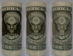 Alien on our dollar bill... who knew