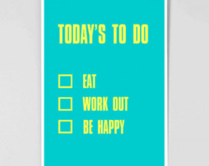 Fitness Training Motivation Poster - To Do List - Work Out Inspiration ...