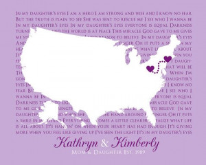 or Daughter - 8x10 Lyric Map Quotes Long Distance - Mother Daughter ...