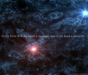 Galaxy Background With Love Quotes Of lovers and the mad for