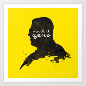 Mark it Zero – Walter Sobchak Silhouette Quote Art Print by Spades