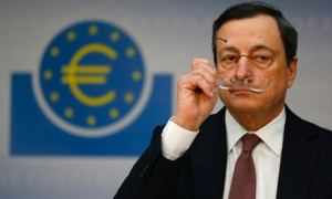 Mario Draghi, President of the European Central Bank (ECB), addresses ...