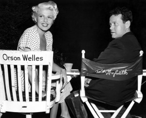 Orson Welles and Rita Hayworth on the set of 