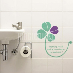Home » Lucky Four Leaf Clover Grass - Quote - Wall Decals Stickers