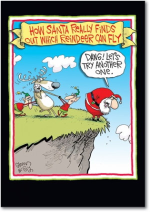 Reindeer Can Fly Funny Christmas Card