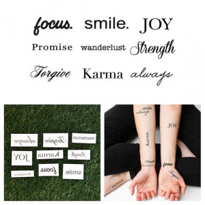Quotes Set - Temporary Tattoo (Set of 9)
