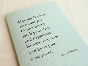 Irish Blessing Wedding Card - Handmade Card - white, blue, swirls ...
