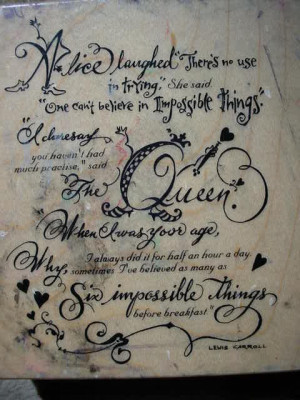 ALICE IN WONDERLAND Lewis CARROLL Quote Inky But Good RUBBER STAMP ...