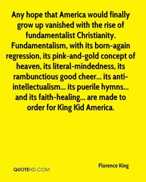 vanished with the rise of fundamentalist Christianity. Fundamentalism ...