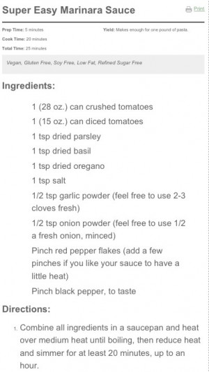 ... marinara sauce- but with fresh herbs and a few sundried tomatoes