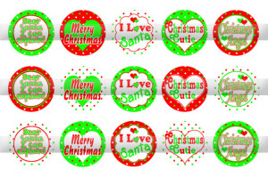 1298 I Love Santa, Christmas Sayings BottleCap Images