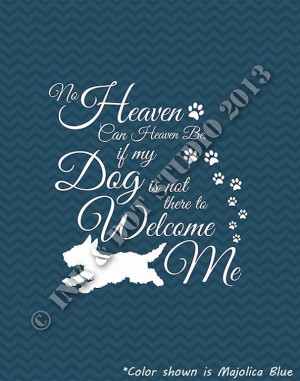 Dog Heaven Quote Typographic Print 8x10 Paw Prints by inkdotstudio