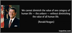 We cannot diminish the value of one category of human life — the ...