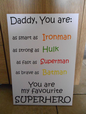 Father's Day Canvas superhero quote, from £19 including postage