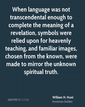 transcendental enough to complete the meaning of a revelation, symbols ...