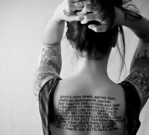 Tattoo quotes on back is popular and welcome by female, especial about ...